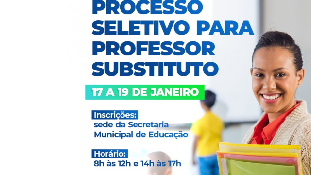 Processo seletivo para professor substituto recebe inscrições de